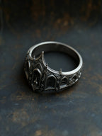 Cathedral Crown Ring close-up, rose-window tracery and flying buttresses