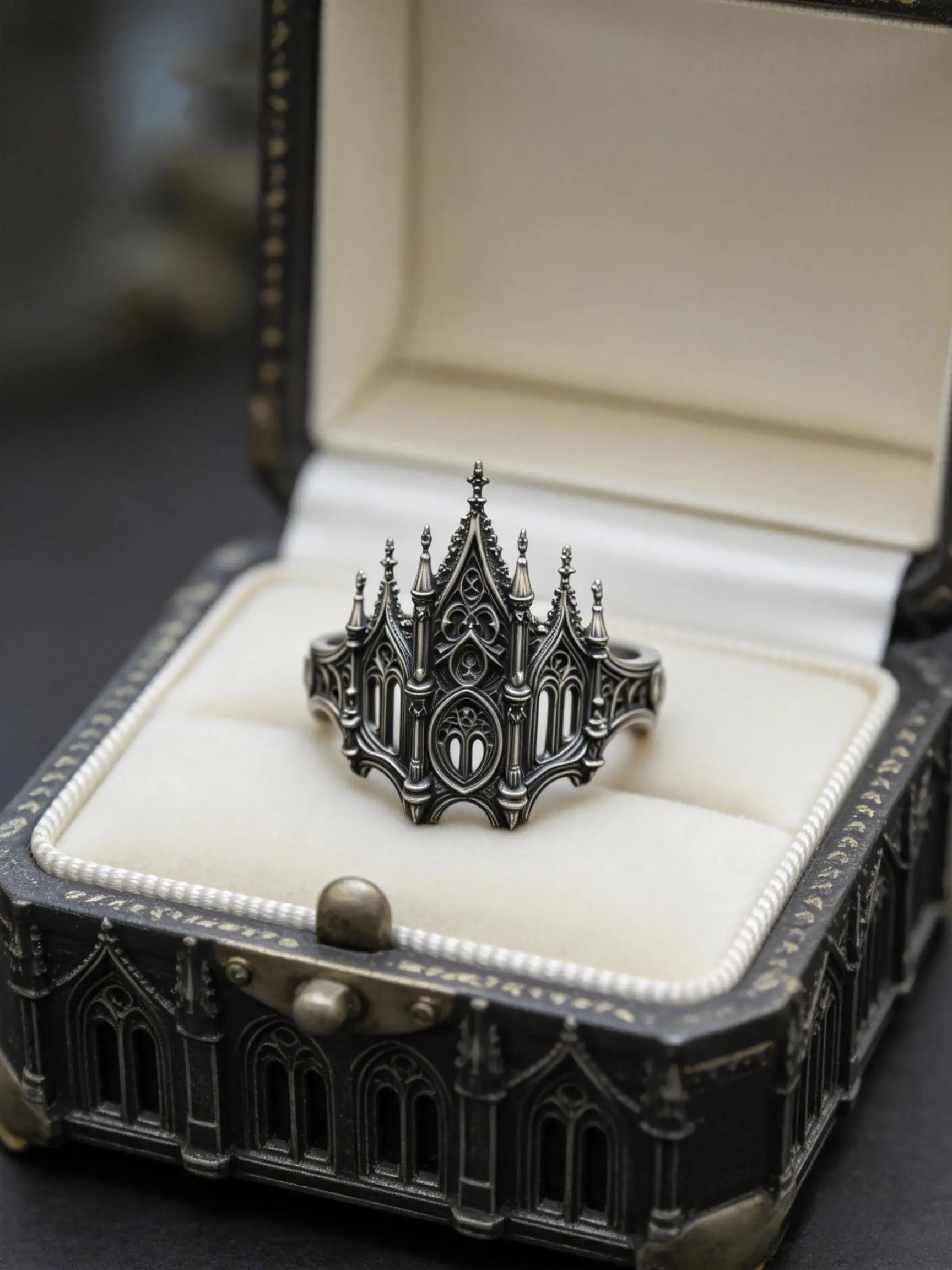 Sacred Gateway Cathedral Ring – No Name Craft Co. gender-neutral gothic statement ring