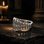 Side profile of the Cathedral Arcade Ring showing the row of gothic arches