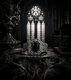 Cathedral Onyx Ring – side profile showing octagonal black onyx and cathedral tracery