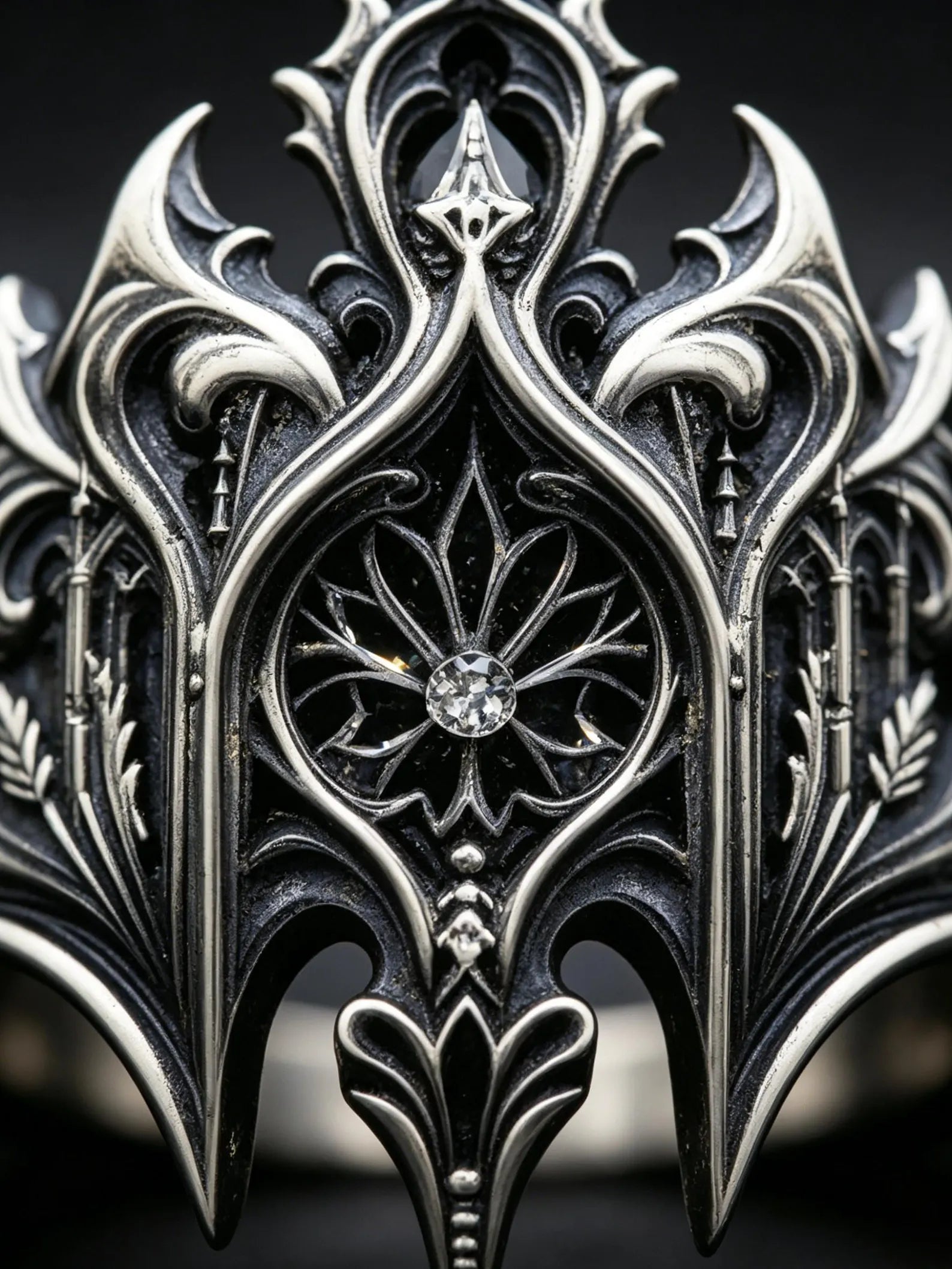 Elven Crown Ring worn on a hand, showing scale and fit