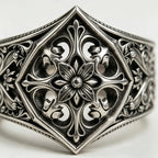 Gothic Baroque Rosette Ring – No Name Craft Co. handcrafted gothic ring, lifestyle shot