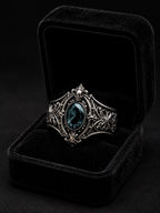Skull ring with white topaz — Dark Academia Victorian mourning jewellery, handcrafted 925 sterling silver