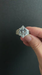 No Name Craft Co. Gothic Fleur-de-Lis Cross Ring video — handcrafted 925 sterling silver with moissanite