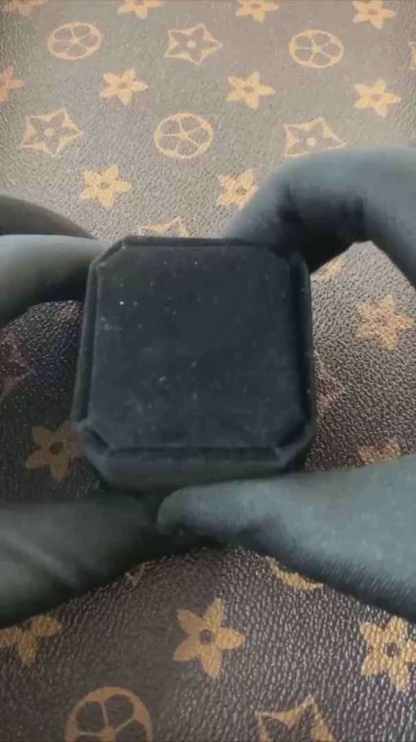 Video of the Burning Cathedral Ring — openwork Gothic cathedral ruin in oxidized 925 sterling silver, rotating to show the pierced tracery and rose window